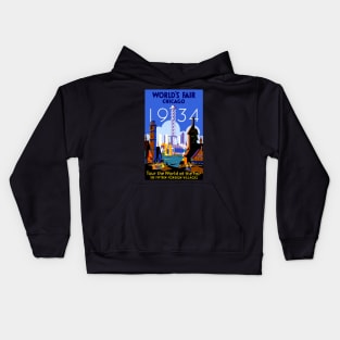 Chicago Worlds Fair 1934 - Vintage Travel Kids Hoodie